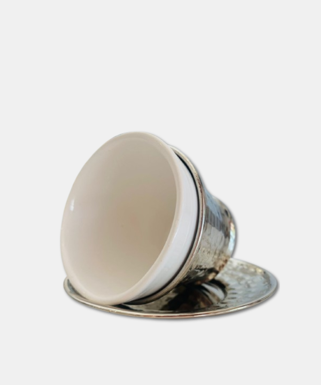 Tasse & sous-tasse à café martelé en cuivre – Image 3