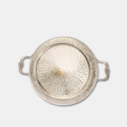 plateau cuivre martele cisele 35cm fait main artisanat tunisien